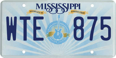 MS license plate WTE875