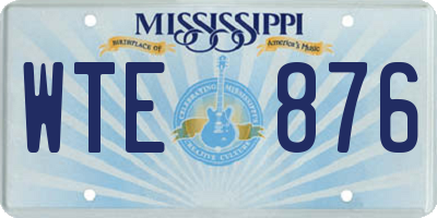 MS license plate WTE876