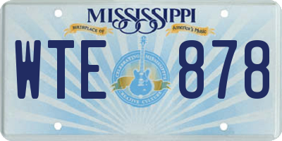 MS license plate WTE878