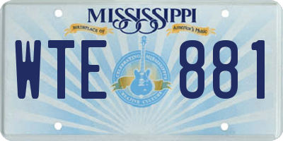 MS license plate WTE881