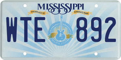 MS license plate WTE892
