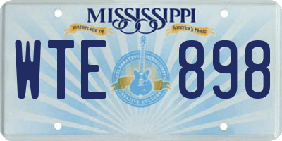 MS license plate WTE898