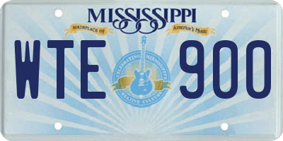 MS license plate WTE900
