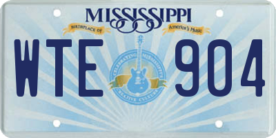 MS license plate WTE904