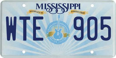 MS license plate WTE905