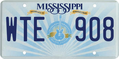 MS license plate WTE908
