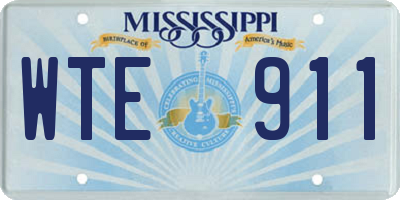 MS license plate WTE911