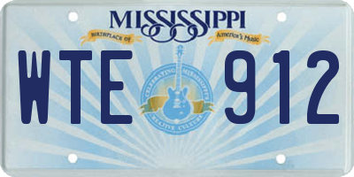 MS license plate WTE912