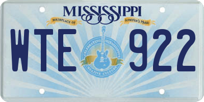 MS license plate WTE922