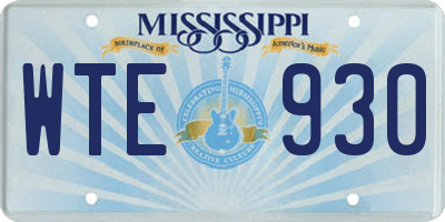 MS license plate WTE930