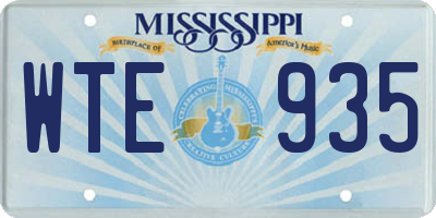 MS license plate WTE935