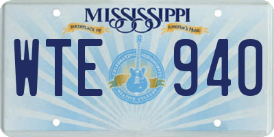 MS license plate WTE940