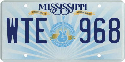 MS license plate WTE968