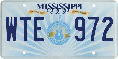 MS license plate WTE972