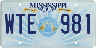 MS license plate WTE981