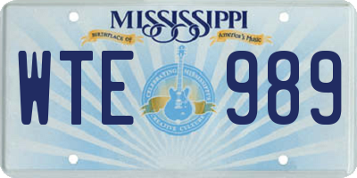 MS license plate WTE989