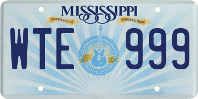MS license plate WTE999