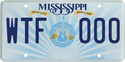 MS license plate WTF000