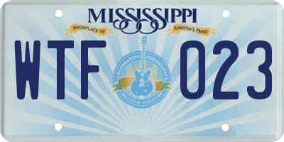 MS license plate WTF023