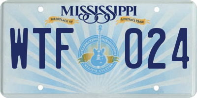 MS license plate WTF024