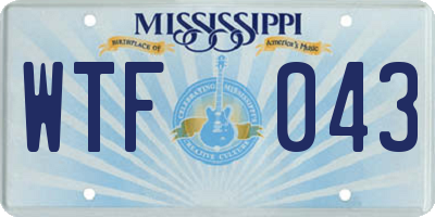MS license plate WTF043