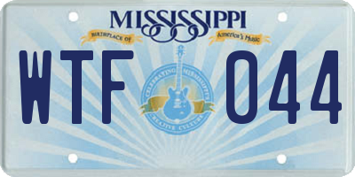 MS license plate WTF044