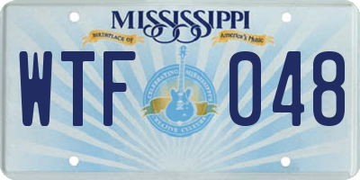 MS license plate WTF048