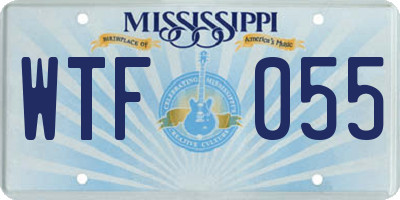 MS license plate WTF055