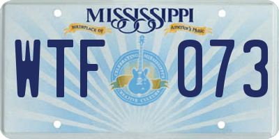 MS license plate WTF073