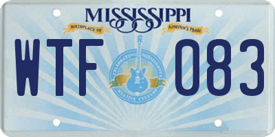 MS license plate WTF083