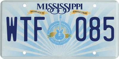MS license plate WTF085
