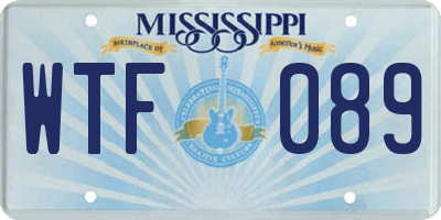 MS license plate WTF089