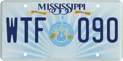 MS license plate WTF090