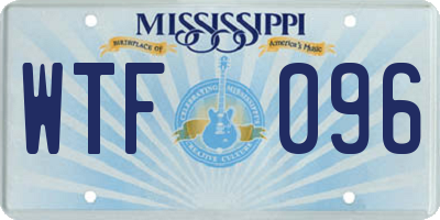MS license plate WTF096