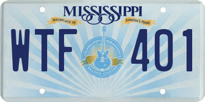 MS license plate WTF401