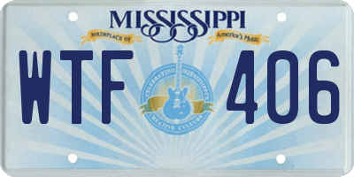 MS license plate WTF406