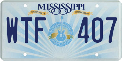 MS license plate WTF407