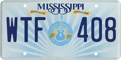 MS license plate WTF408