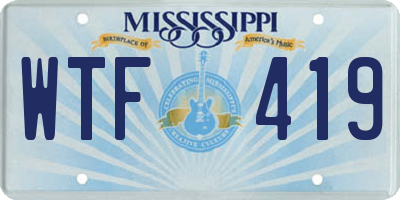 MS license plate WTF419