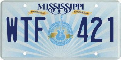 MS license plate WTF421