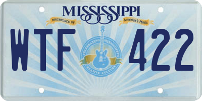MS license plate WTF422