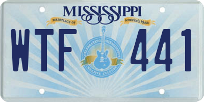 MS license plate WTF441