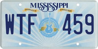 MS license plate WTF459