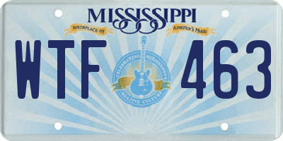 MS license plate WTF463