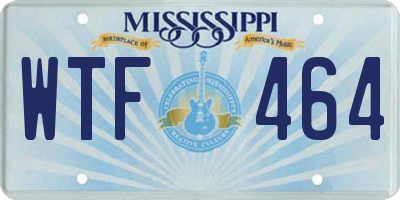 MS license plate WTF464