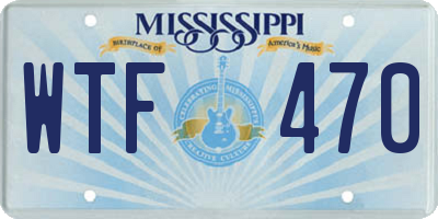 MS license plate WTF470