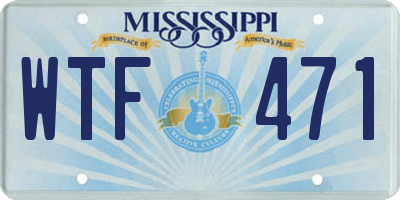 MS license plate WTF471