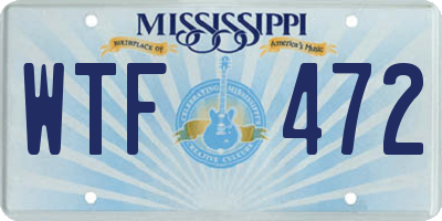 MS license plate WTF472
