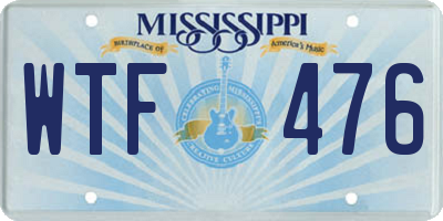 MS license plate WTF476
