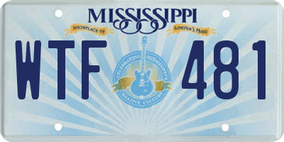 MS license plate WTF481